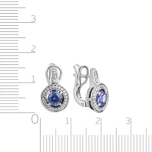 Серьги с английским замком из белого золота с бриллиантами