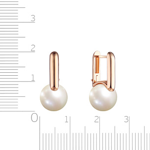 Серьги из красного золота с жемчугом