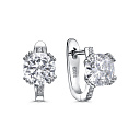 Серьги с английским замком из серебра с фианитами