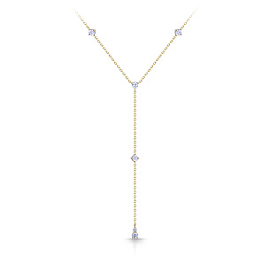 Колье из желтого золота с фианитом