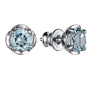 Серьги из серебра с топазом