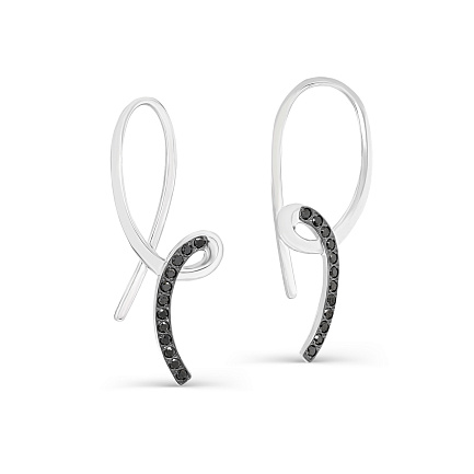 Серьги с английским замком из белого золота с бриллиантами