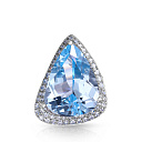 Подвеска из белого золота с бриллиантами, топазом