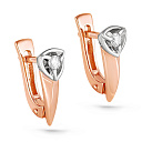 Серьги с английским замком из красного золота с бриллиантами